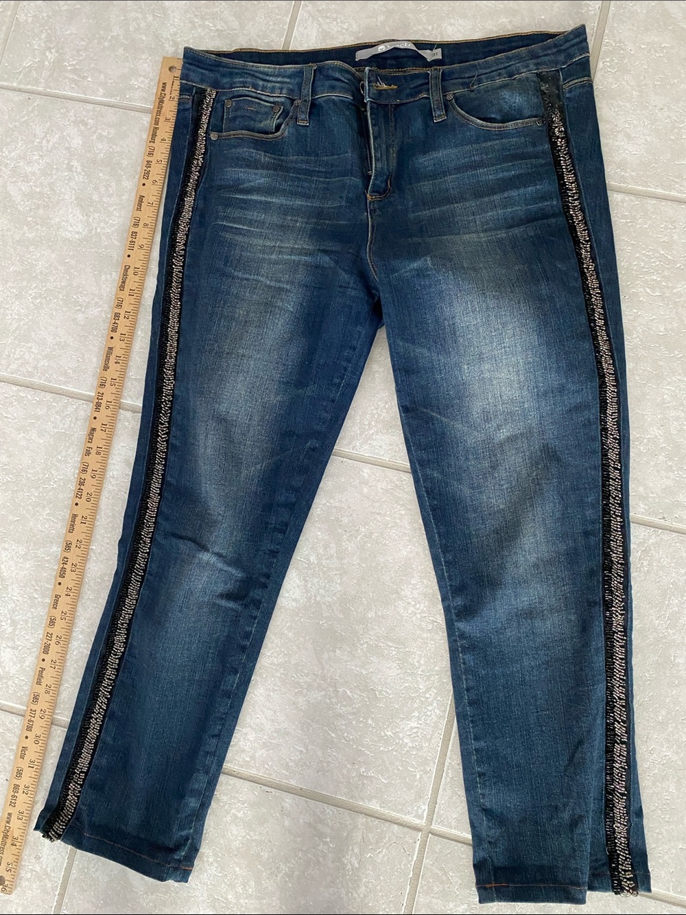 TRACTR Dark Blue Women’s Jeans with Side Trim